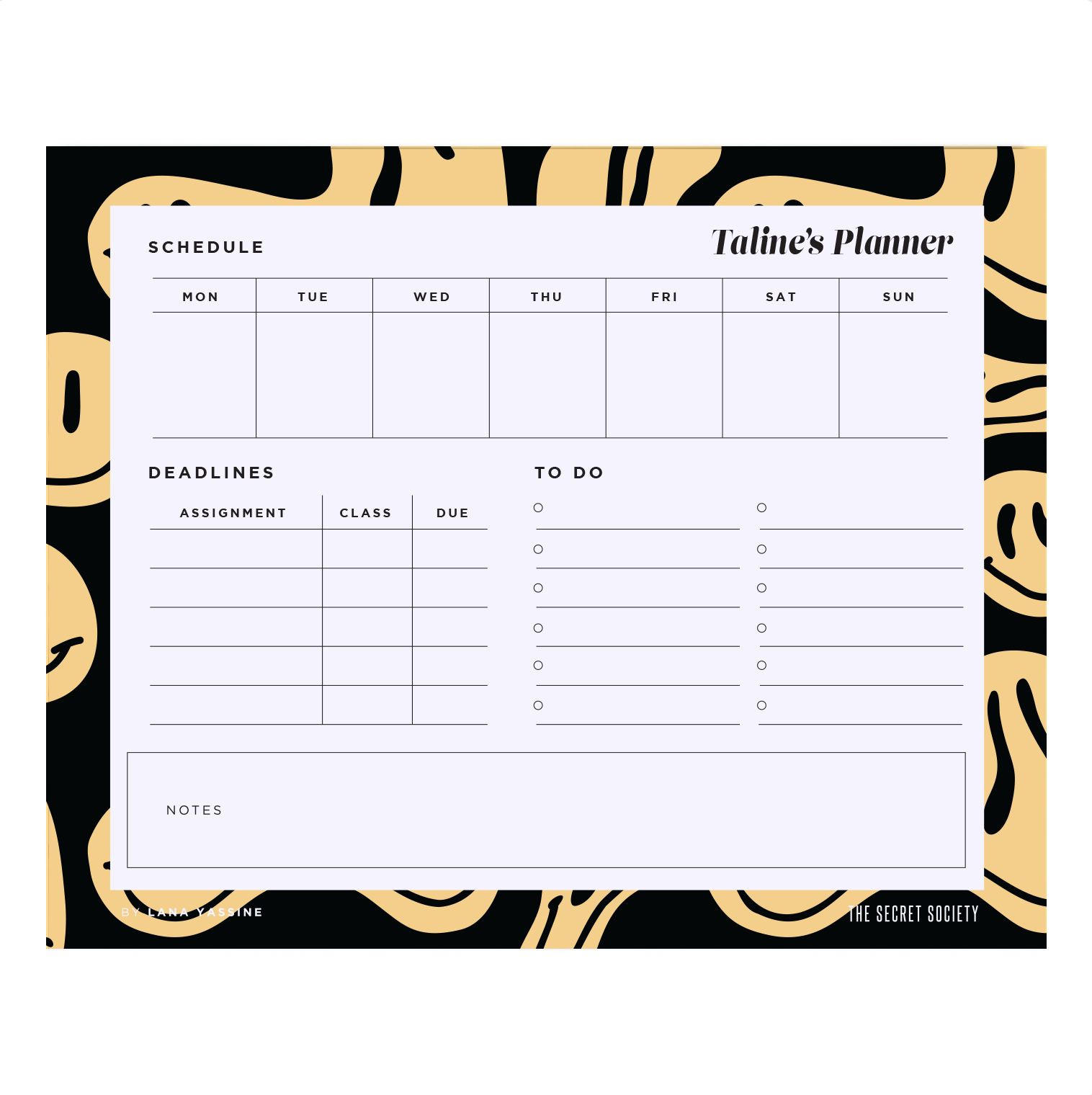 Smiley Compact Student Weekly Desk Planner | The Secret Society