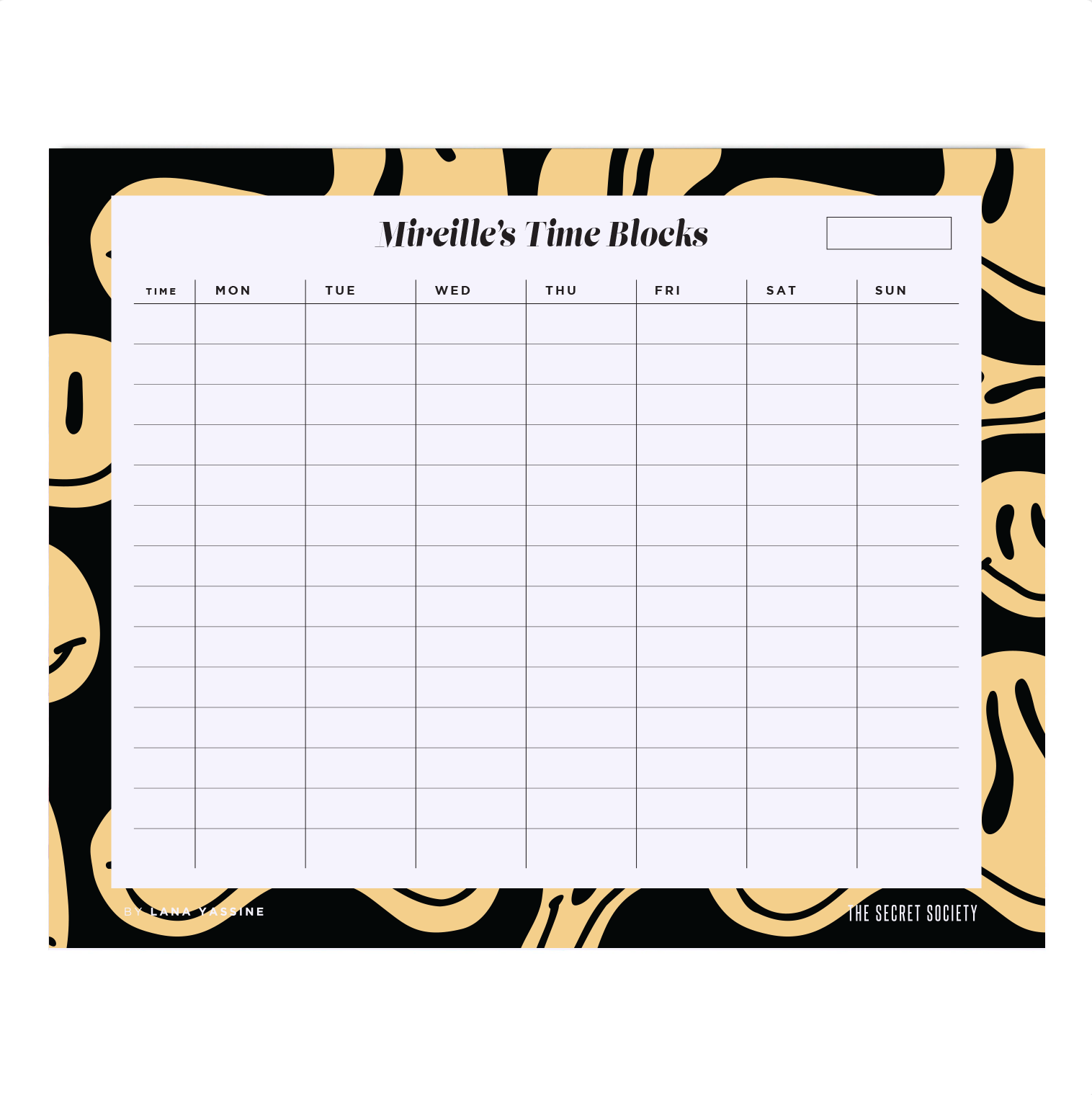 Smiley Time Blocks Weekly Desk Planner | The Secret Society