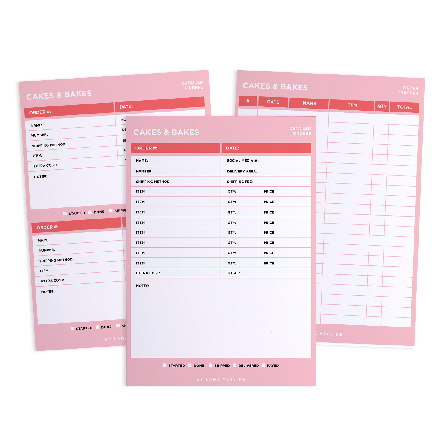 Colorful Order Tracker Desk Planner