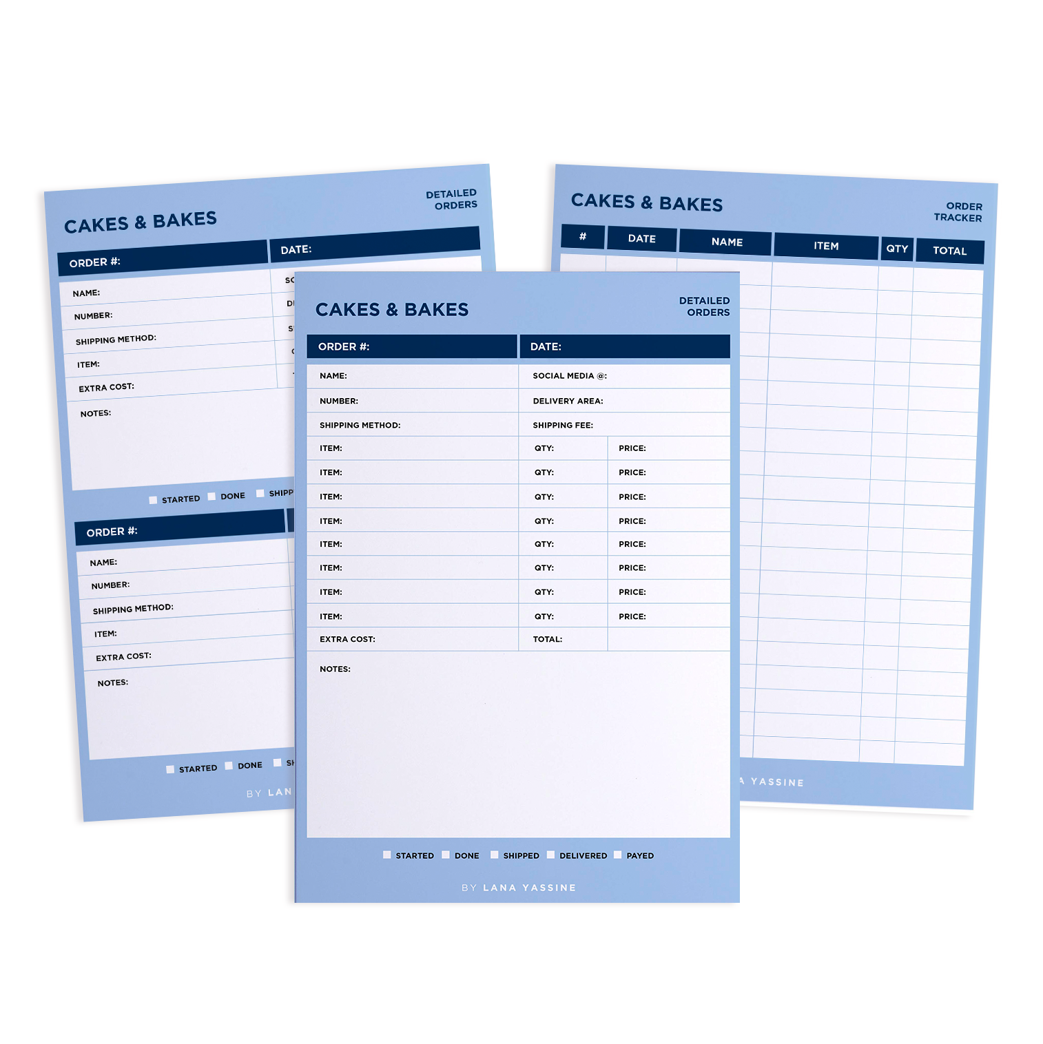 Colorful Order Tracker Desk Planner