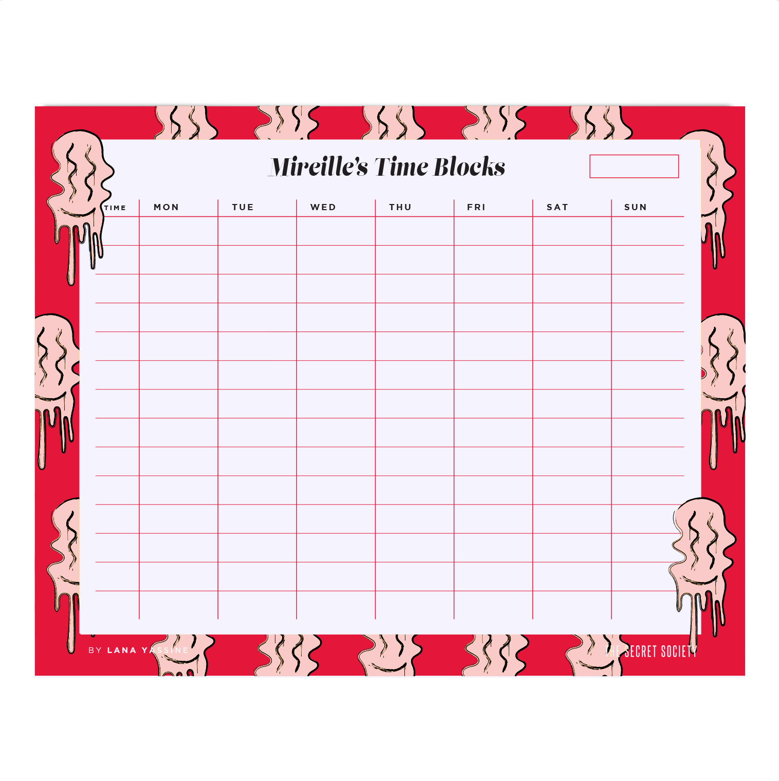 Keep Smiling Time Blocks Weekly Desk Planner | The Secret Society
