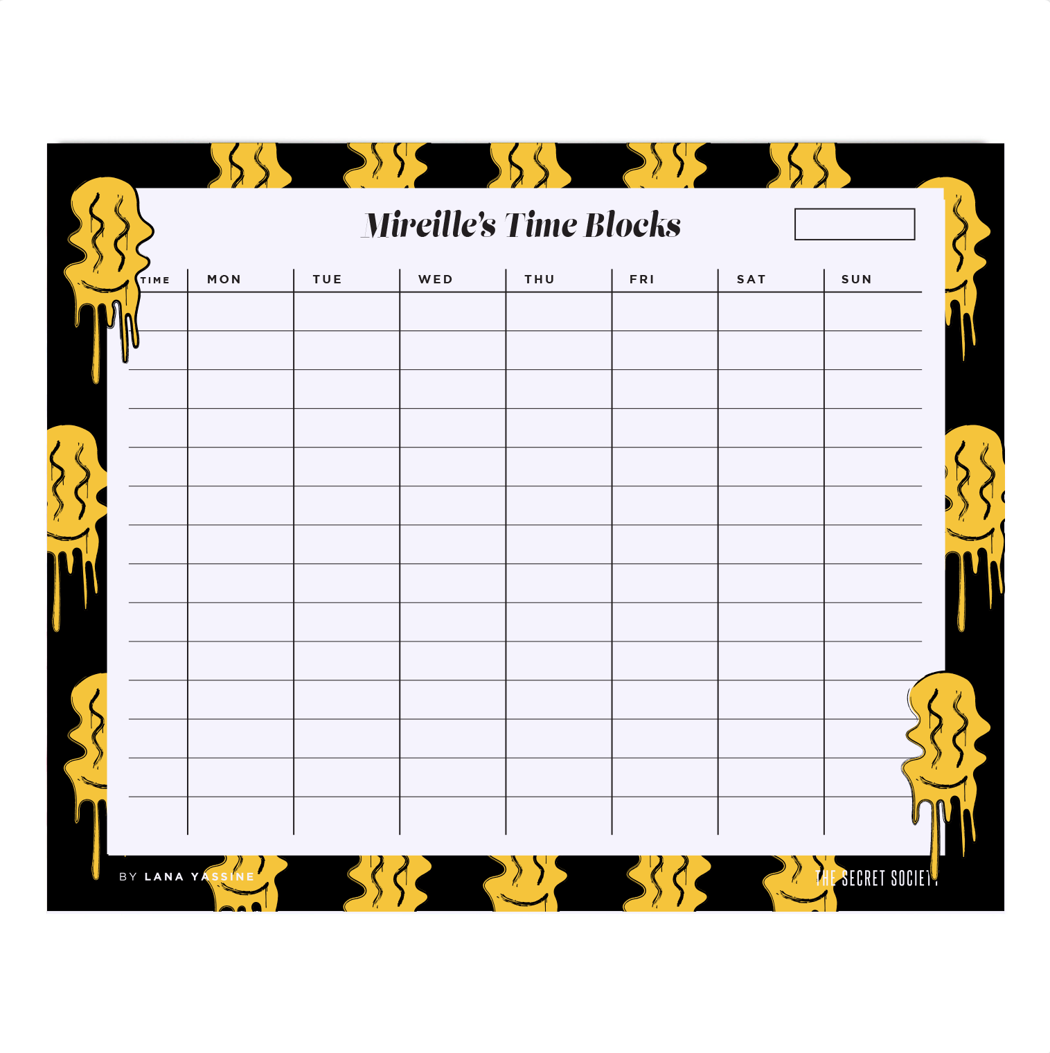 Keep Smiling Time Blocks Weekly Desk Planner | The Secret Society