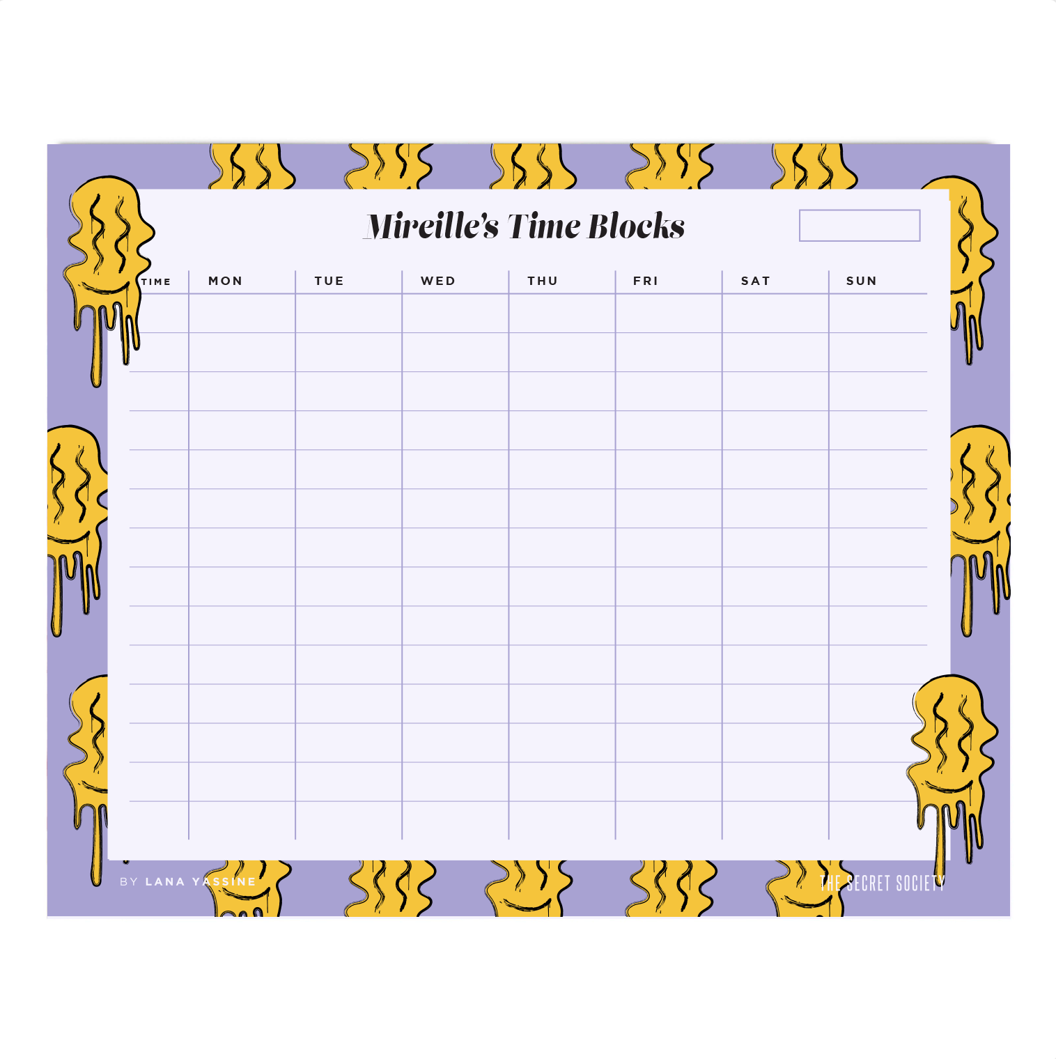 Keep Smiling Time Blocks Weekly Desk Planner | The Secret Society