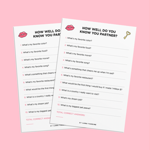 How Well Do You Know Your Partner Free Printable
