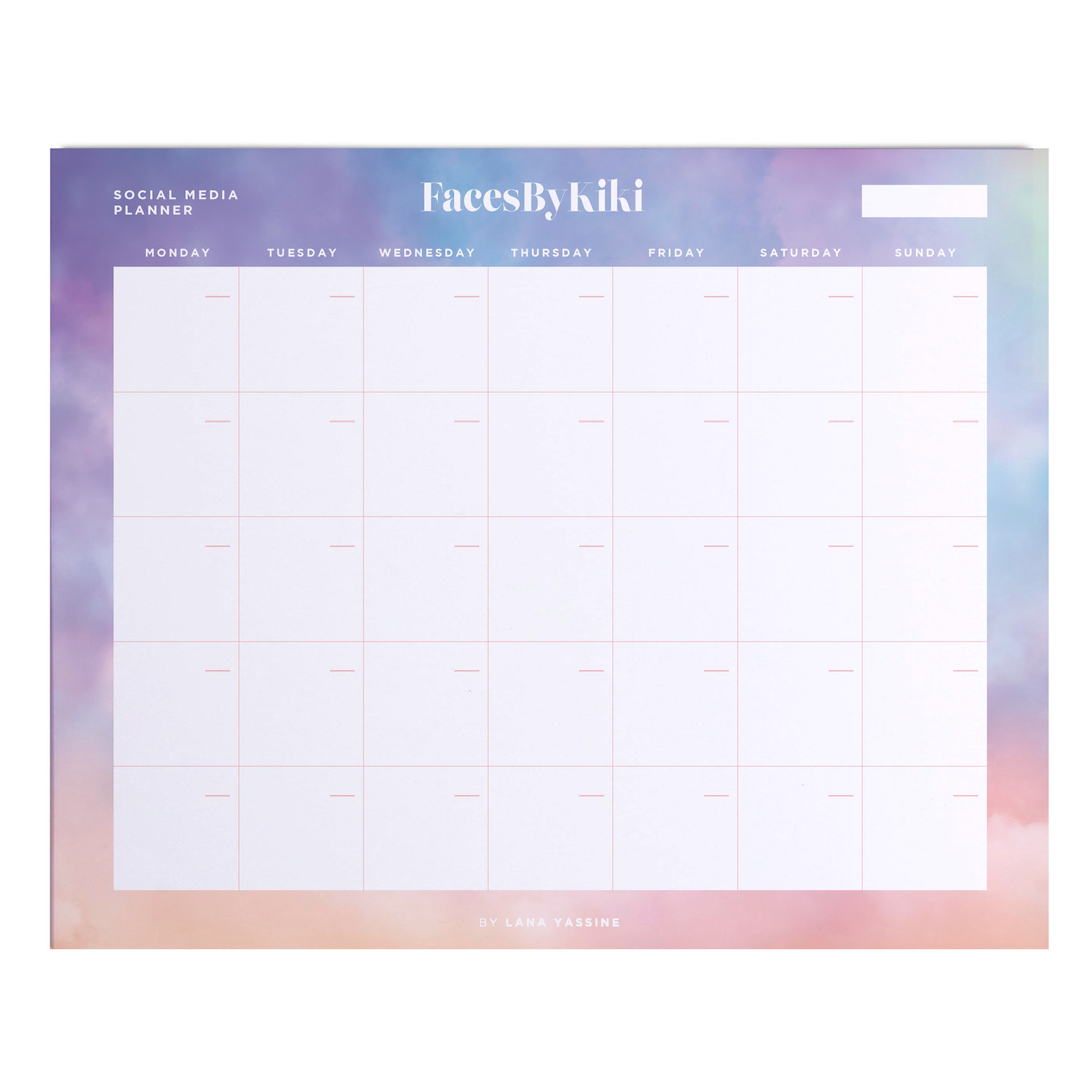 Pastel Clouds Social Media Desk Planner
