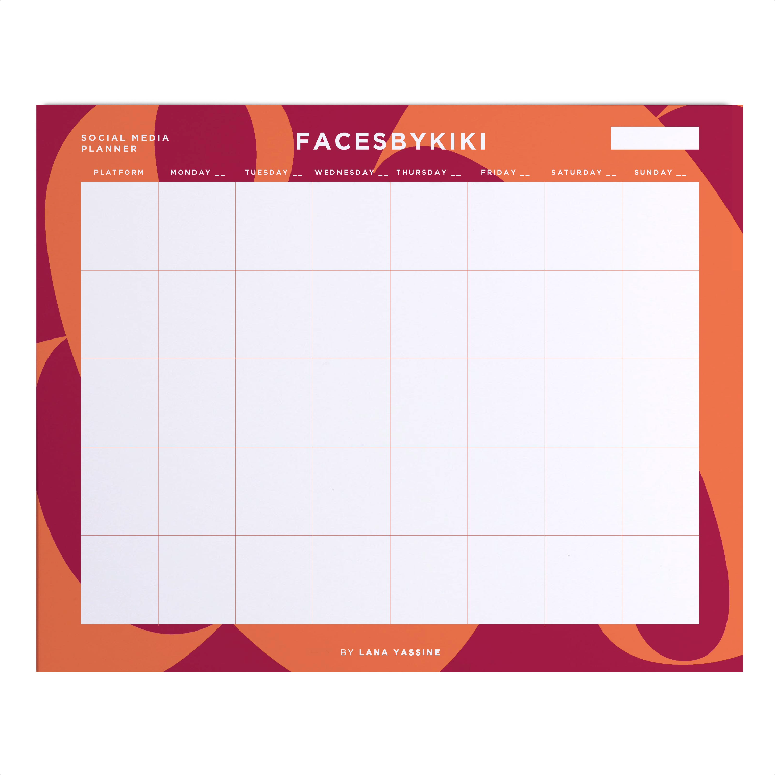 Colorful Social Media Desk Planner