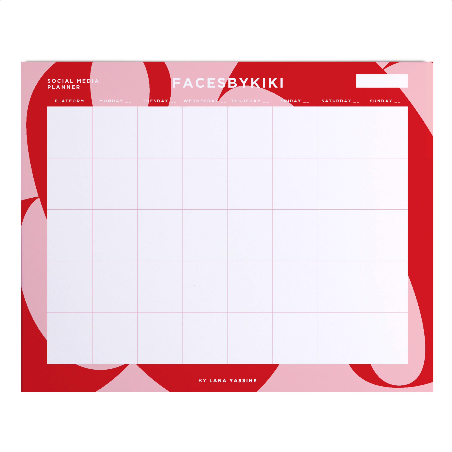 Colorful Social Media Desk Planner
