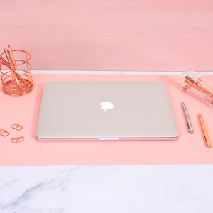 Pink & Blue Leather Desk Pad
