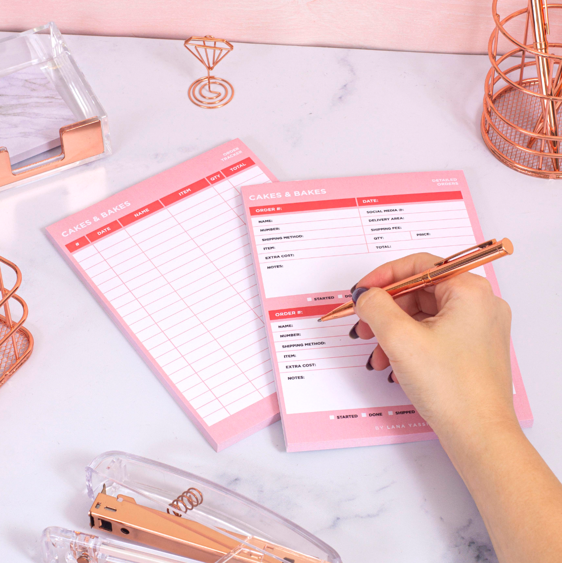 Colorful Order Tracker Desk Planner