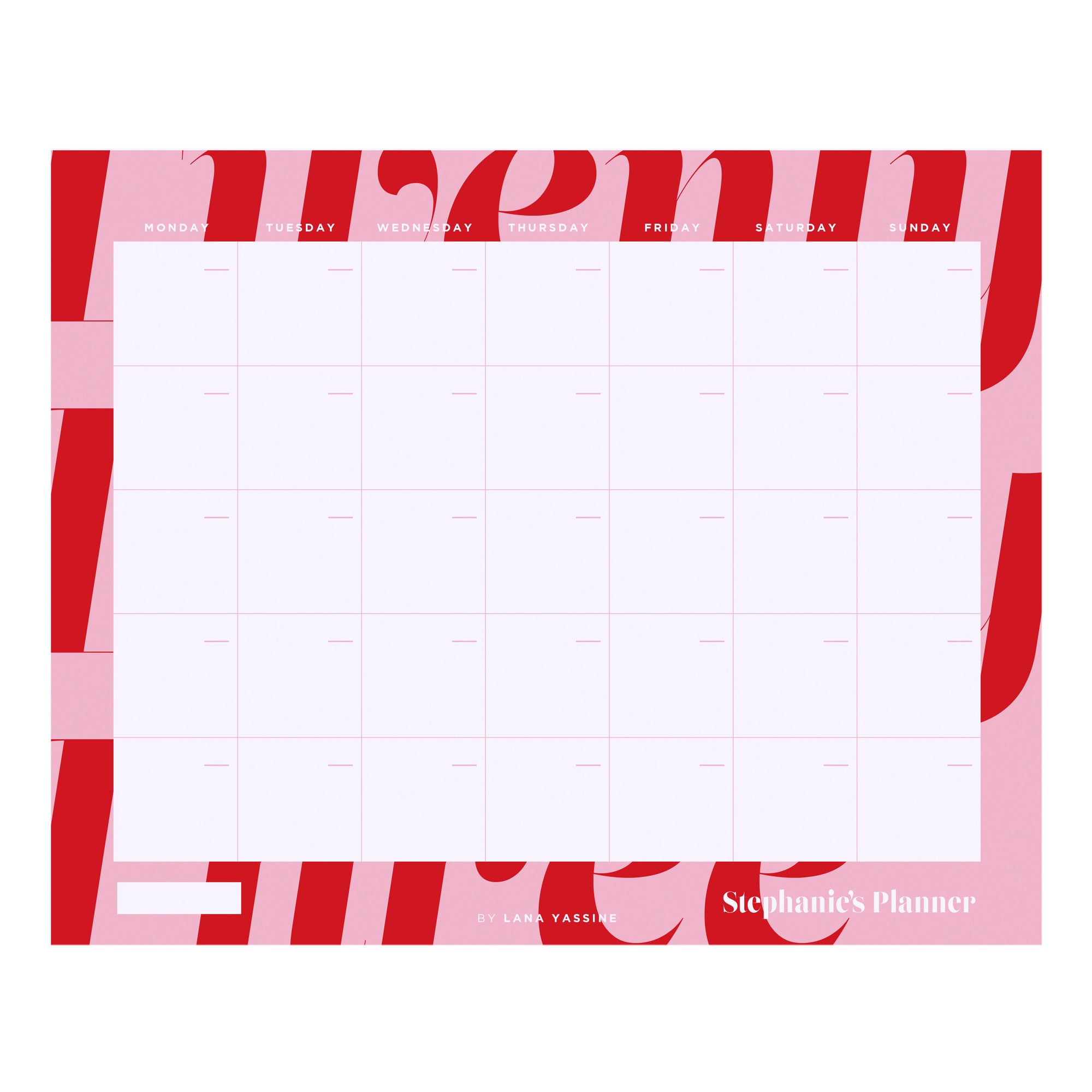 Yearly Monthly Desk Planner