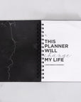 Any Quote Black Marble Foil Weekly Planner