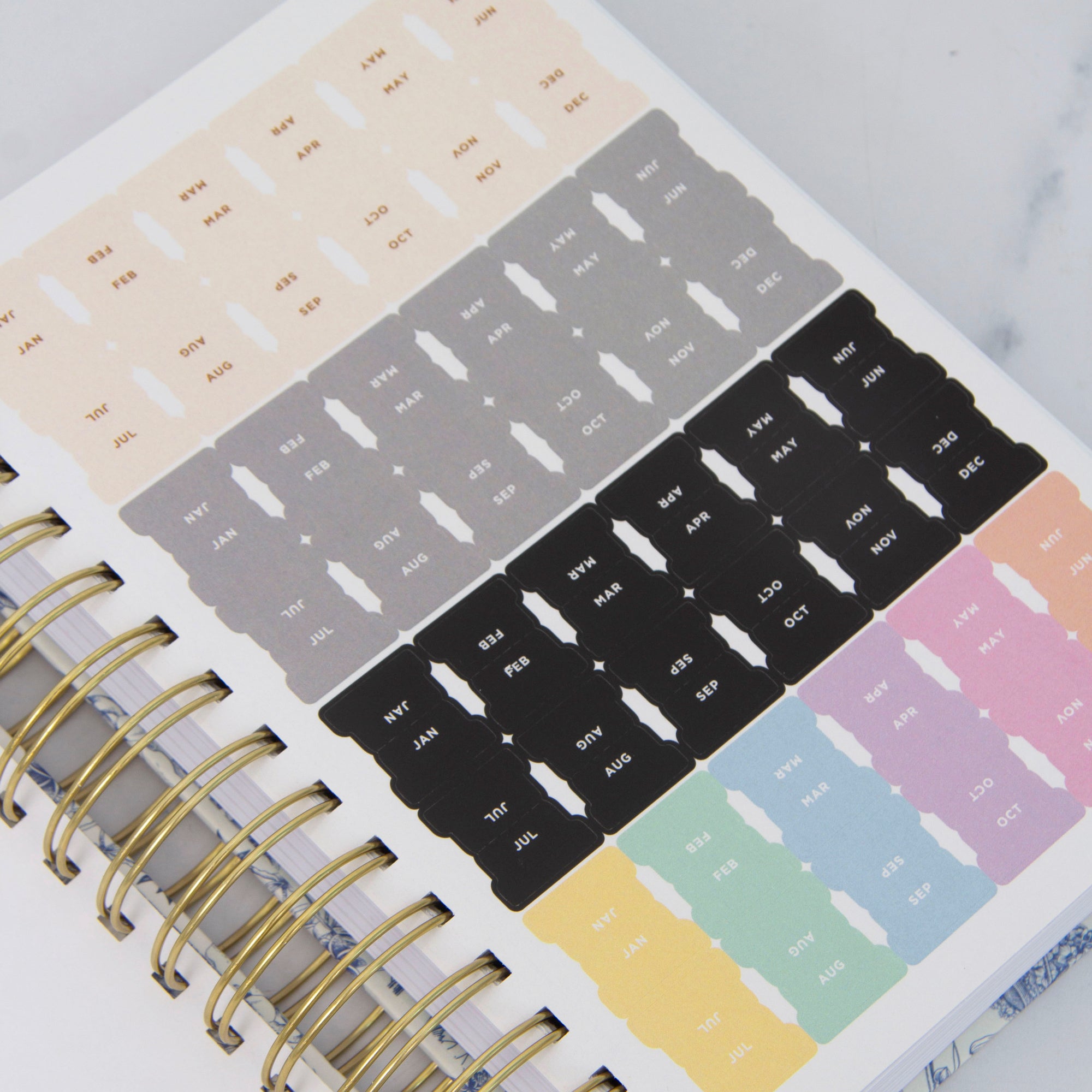 Any Quote Black Marble Foil Daily Planner