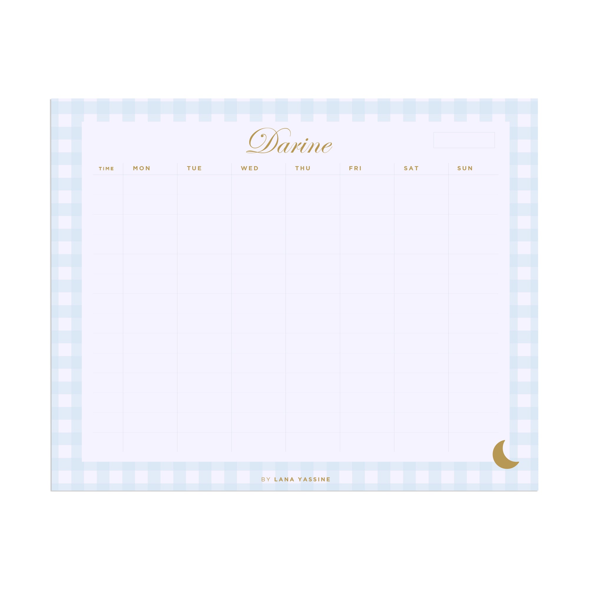 Gingham Time Blocks Weekly Desk Planner