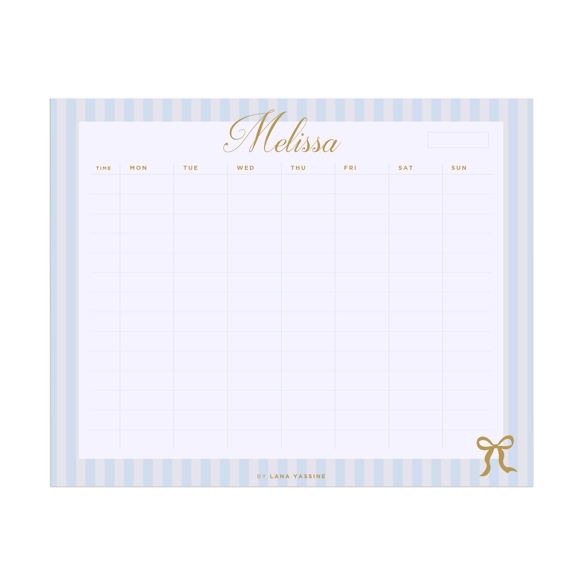 The Hamptons Time Blocks Weekly Desk Planner