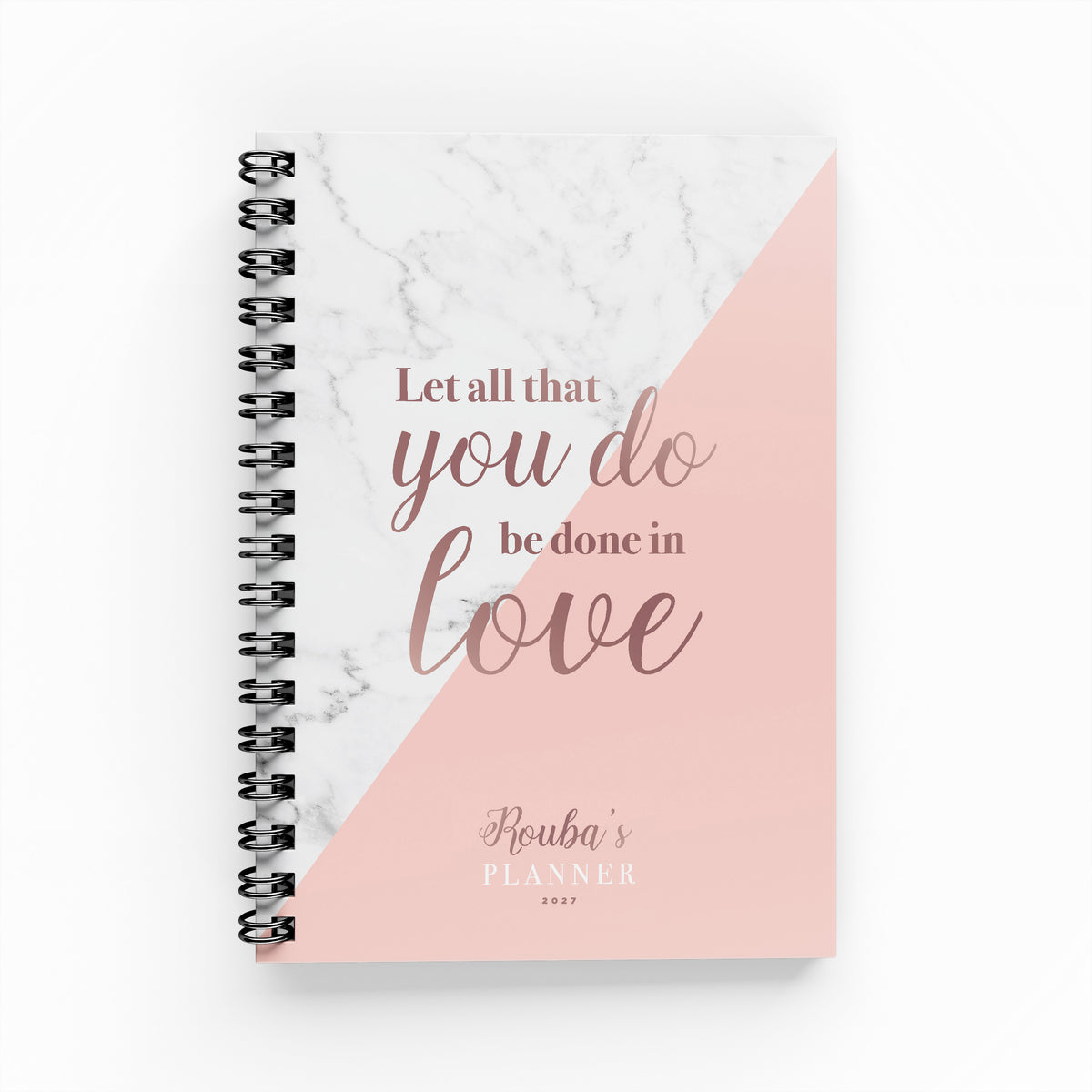 Any Quote Marble &amp; Pink Weekly Planner