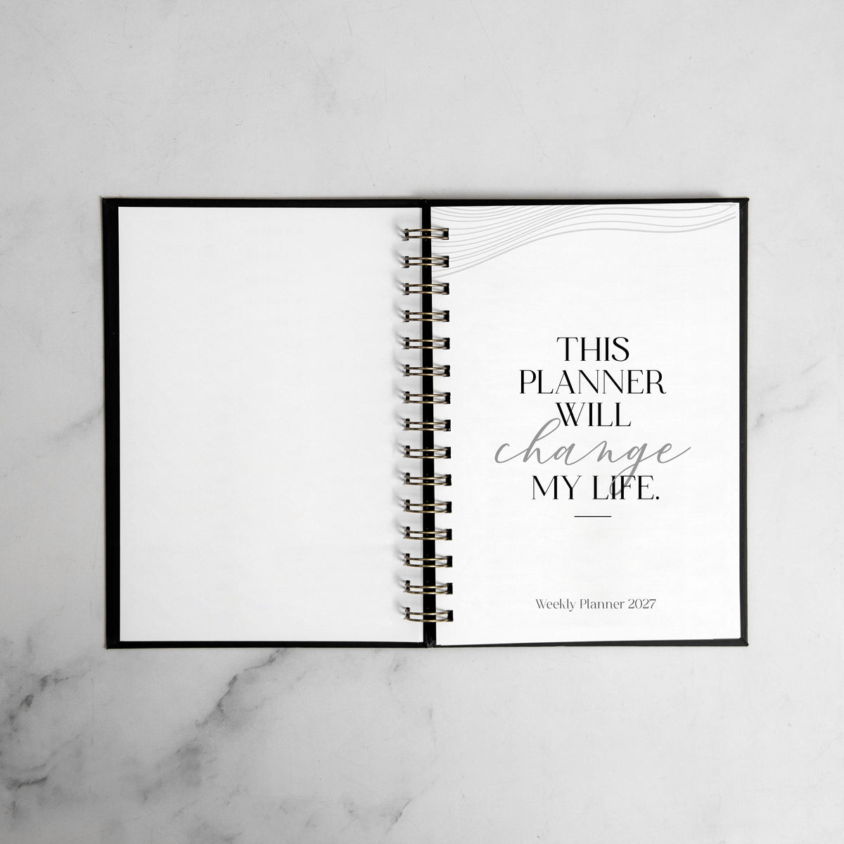 Script Name Vegan Leather Foil Weekly Planner