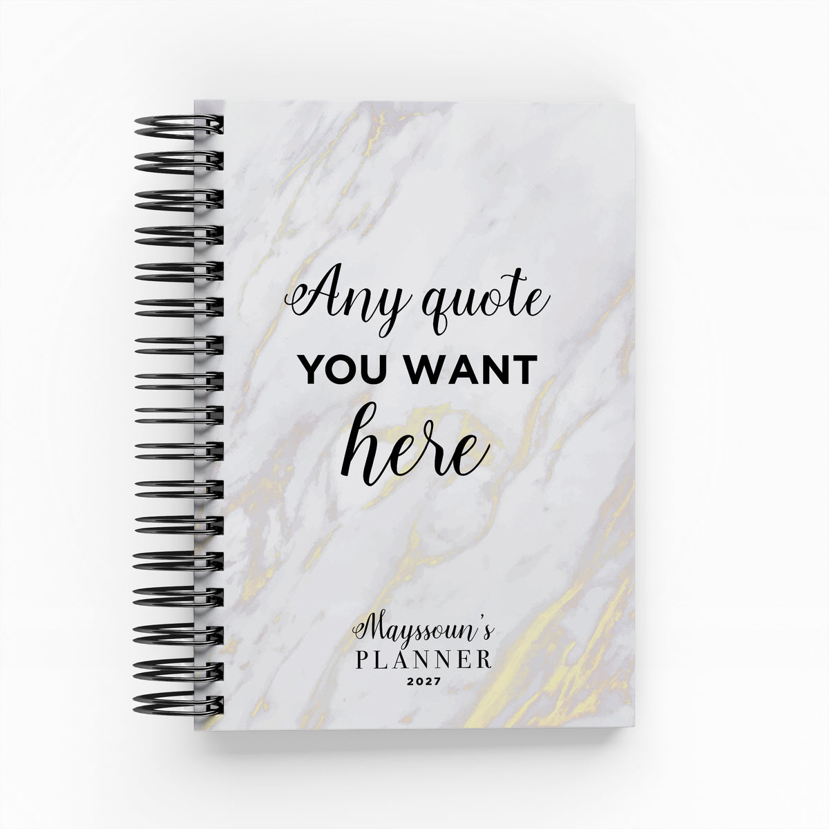 Any Quote White Marble Daily Planner