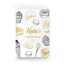 Load image into Gallery viewer, Gold &amp; Black Foil Baking Recipe Book

