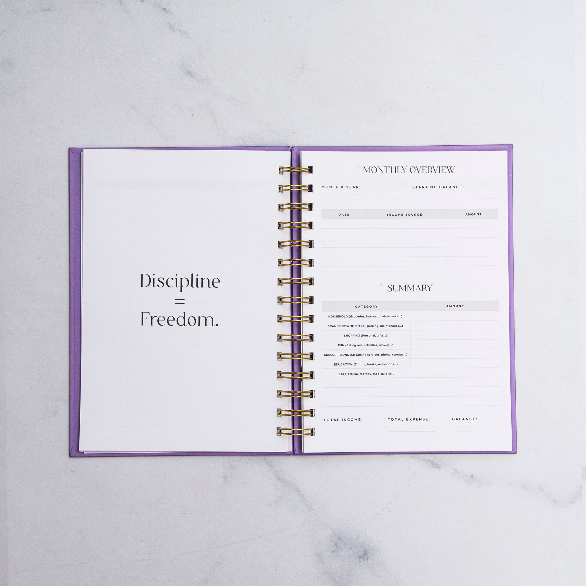 Any Script Quote Foil Budget Planner