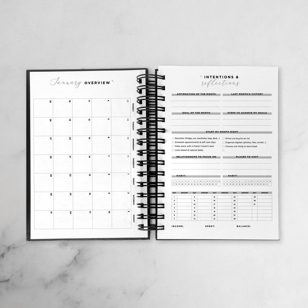Yearly Flower Book Daily Planner
