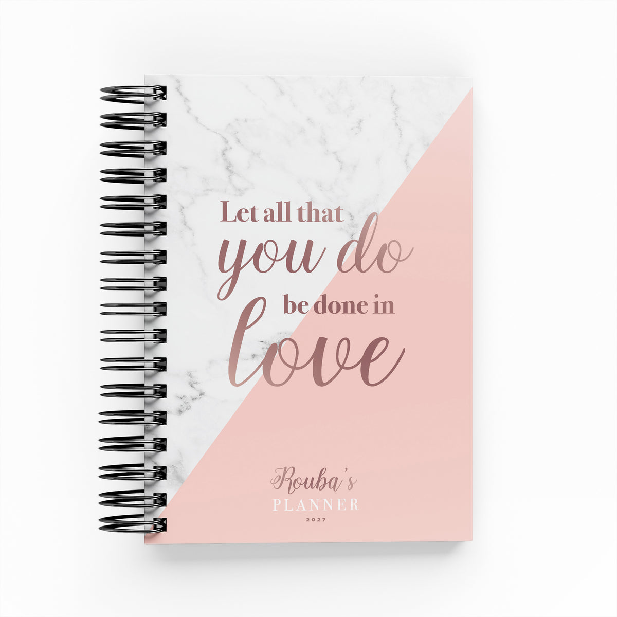 Any Quote Marble &amp; Pink Daily Planner