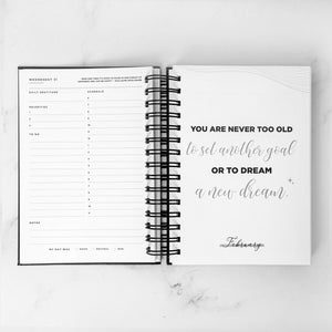 Any Quote White Marble Daily Planner