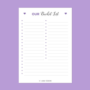 Bucket List Free Printable