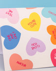 "Candy Hearts" Greeting Card