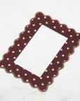Chocolate Polka Dot - Polaroid Frame Magnet