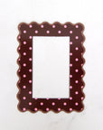 Chocolate Polka Dot - Polaroid Frame Magnet