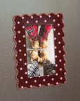 Chocolate Polka Dot - Polaroid Frame Magnet