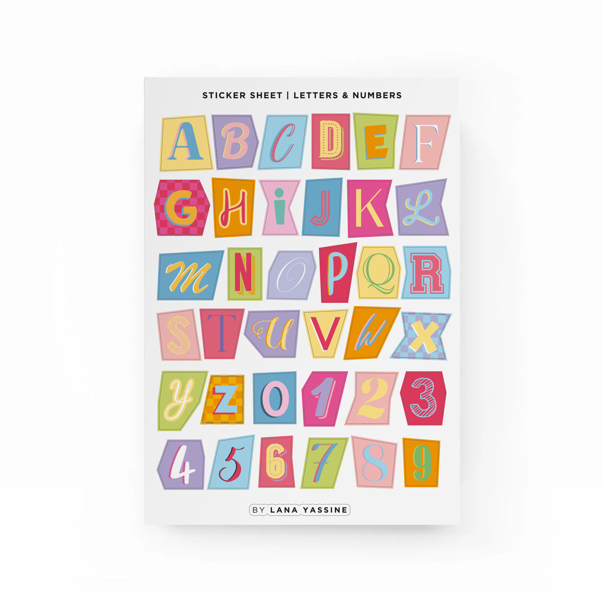 Letters &amp; Numbers Stickers - ستيكرات حروف وأرقام