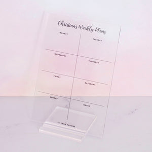 Acrylic Desk Stand - Weekly Planner