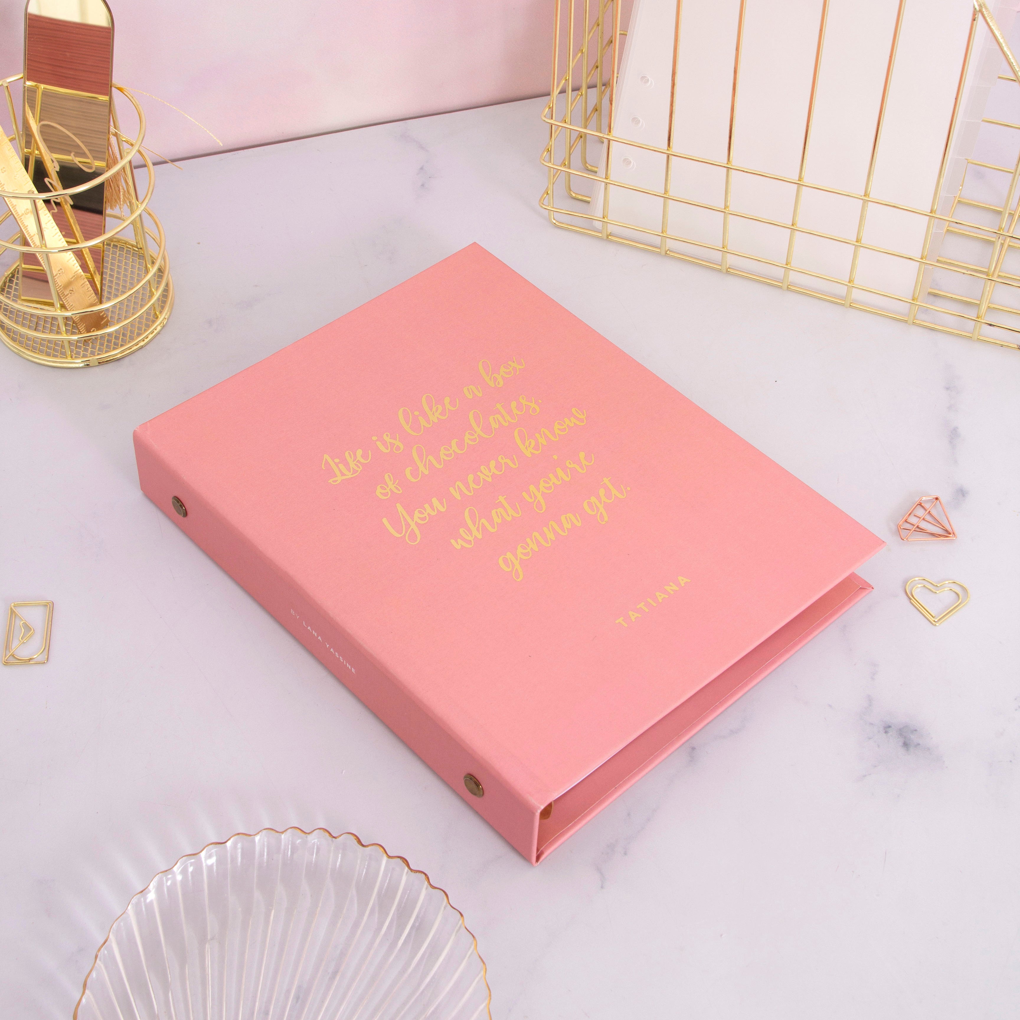 Any Script Quote Foil Binder – By Lana Yassine