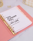 Pink Binder Divider Tabs A5