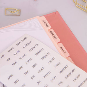 Pink Binder Divider Tabs A5