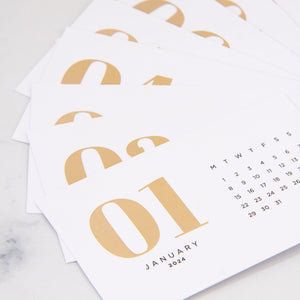 2024 Calendar Cards for Acrylic Gold Desk Stand