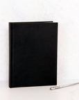 Any Name Black Vegan Leather Lined Notebook