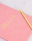 Any Name Pink Vegan Leather Lined Notebook