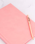 Initials Pink Vegan Leather Lined Notebook