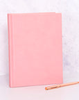 Initials Pink Vegan Leather Lined Notebook