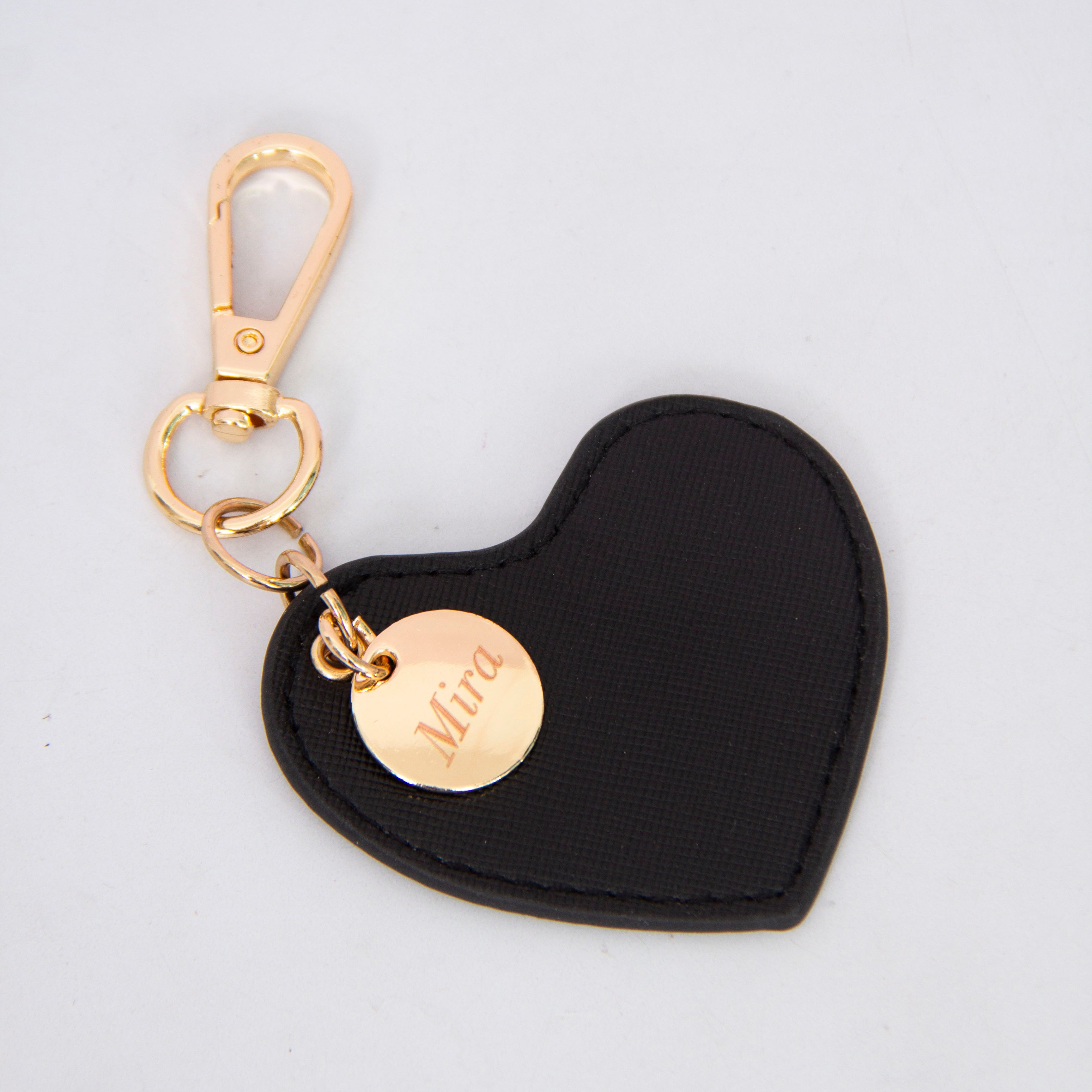 Black Vegan Leather Heart Keychain – By Lana Yassine