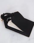 Black Vegan Leather Luggage Tag