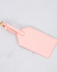 Pink Vegan Leather Luggage Tag