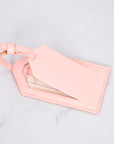 Pink Vegan Leather Luggage Tag
