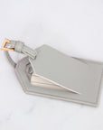 Gray Vegan Leather Luggage Tag