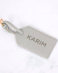 Gray Vegan Leather Luggage Tag