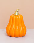 Tall Orange Pumpkin Ceramic Decor