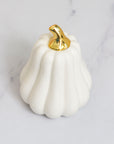 Tall White Pumpkin Ceramic Decor