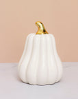 Tall White Pumpkin Ceramic Decor